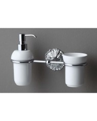 Porte savon brosse à dents mural Décor Bleu Provence